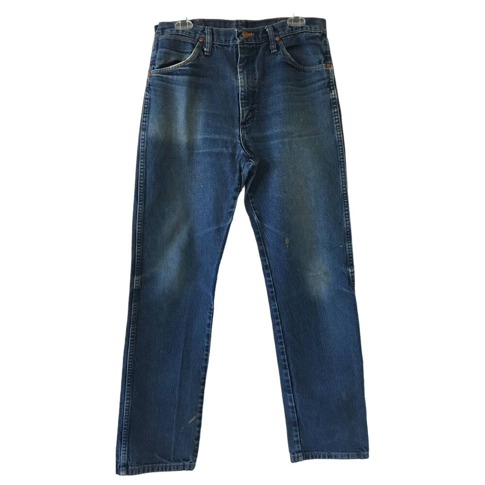 Wrangler 33x34 13MWZ  Pro Rodeo Cowboy Cut Original Jeans Distressed & Stained